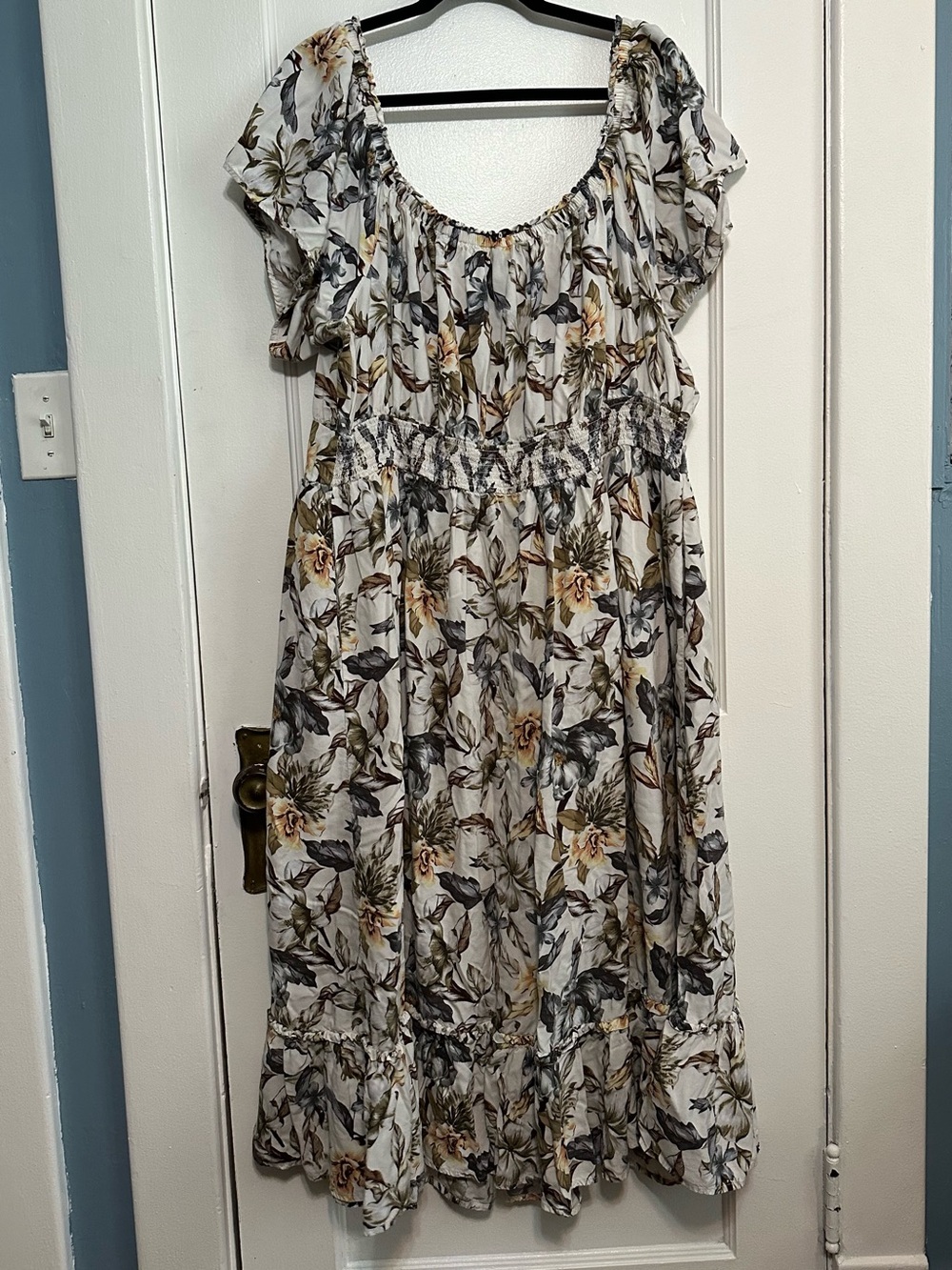 Torrid Floral Challis Off-Shoulder Tea Dress (4X) - Picture 3 of 4